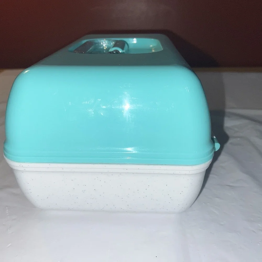 Caboodles Make Up Case Ulta Beauty Edition Aqua White Glitter Storage W/ Mirror